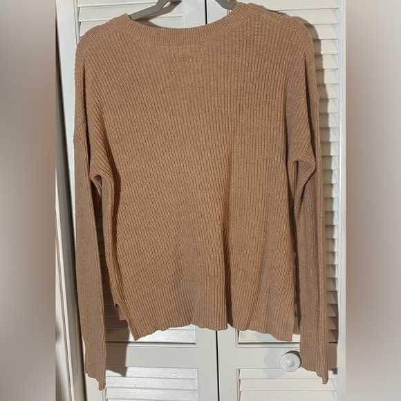 Madewell Tan Patch Pocket Sweater, Size S, 2 Pockets, Cotton/Viscose/Nylon - Picture 5 of 8